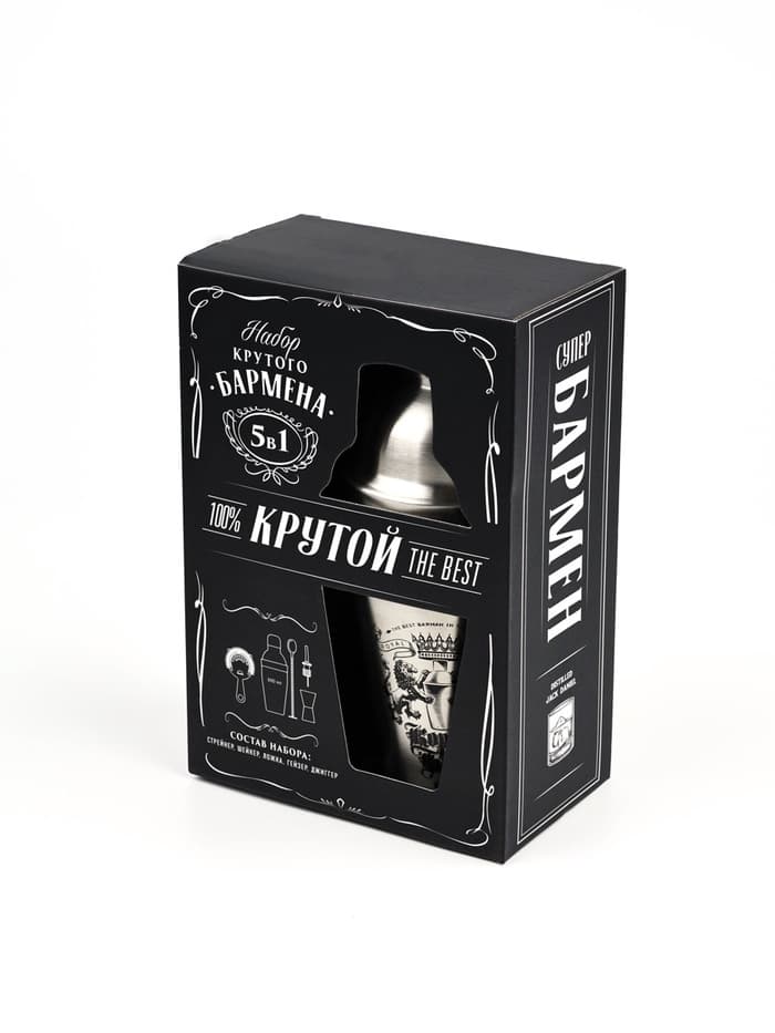 Набор для приготовления коктейлей «100% крутой», 5 предметов