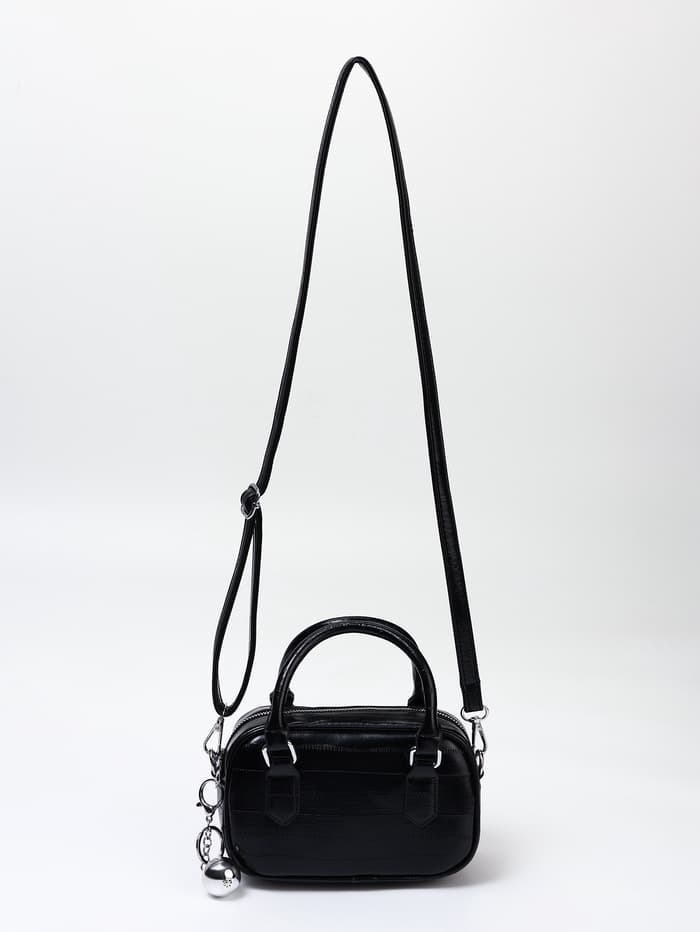 Сумка женская саквояж на молнии, 20×9×12 см, чёрная