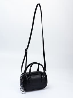 Сумка женская саквояж на молнии, 20×9×12 см, чёрная