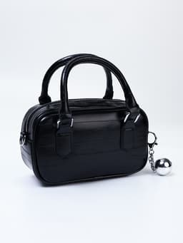 Сумка женская саквояж на молнии, 20×9×12 см, чёрная