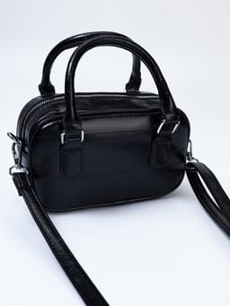 Сумка женская саквояж на молнии, 20×9×12 см, чёрная