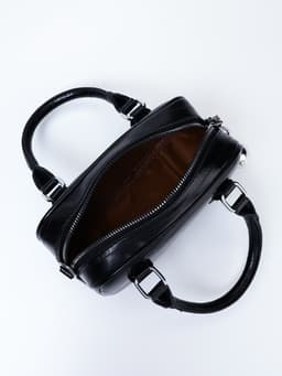 Сумка женская саквояж на молнии, 20×9×12 см, чёрная