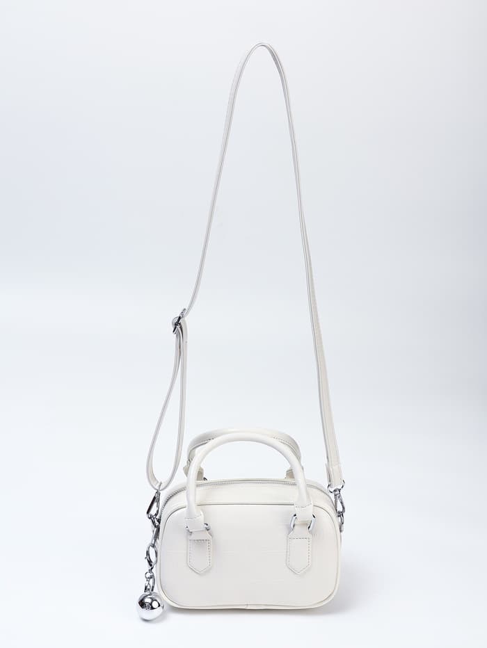 Сумка женская саквояж на молнии, 20×9×12 см, белая