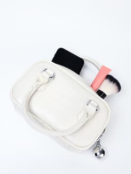 Сумка женская саквояж на молнии, 20×9×12 см, белая