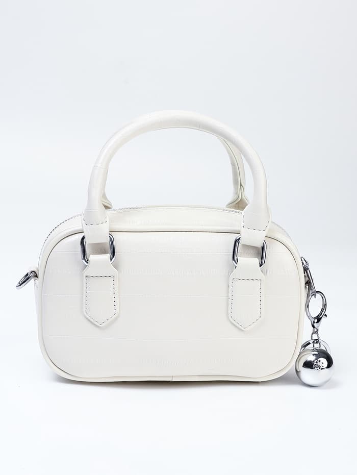 Сумка женская саквояж на молнии, 20×9×12 см, белая