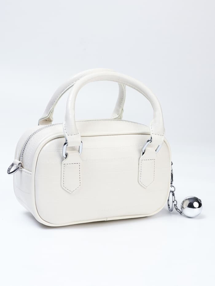 Сумка женская саквояж на молнии, 20×9×12 см, белая