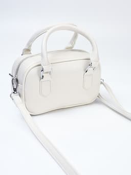 Сумка женская саквояж на молнии, 20×9×12 см, белая