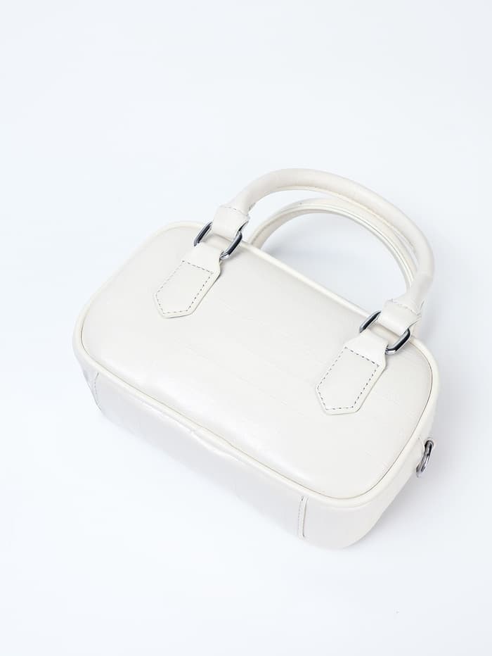 Сумка женская саквояж на молнии, 20×9×12 см, белая