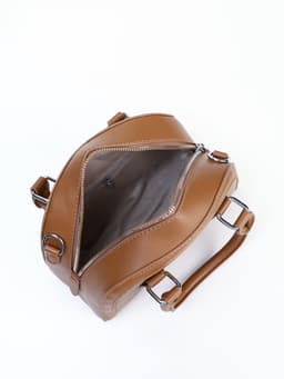 Сумка женская саквояж на молнии, 22×7×14 см, коричневая