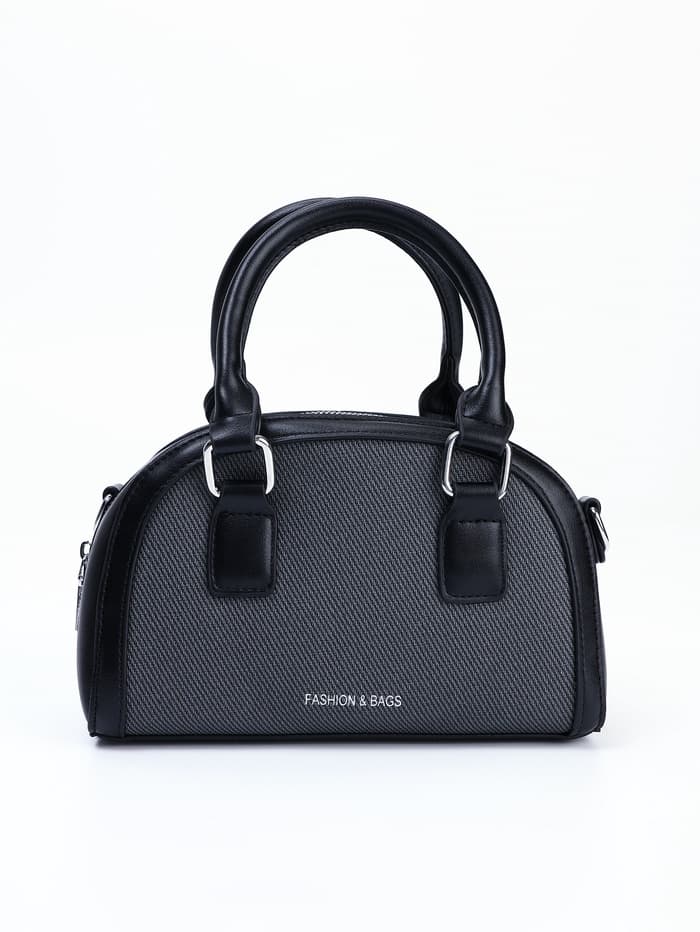 Сумка женская саквояж на молнии, 22×7×14 см, чёрная