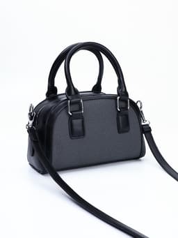 Сумка женская саквояж на молнии, 22×7×14 см, чёрная