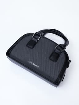 Сумка женская саквояж на молнии, 22×7×14 см, чёрная