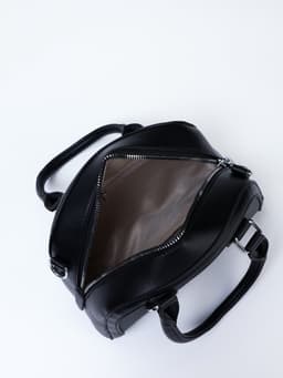 Сумка женская саквояж на молнии, 22×7×14 см, чёрная