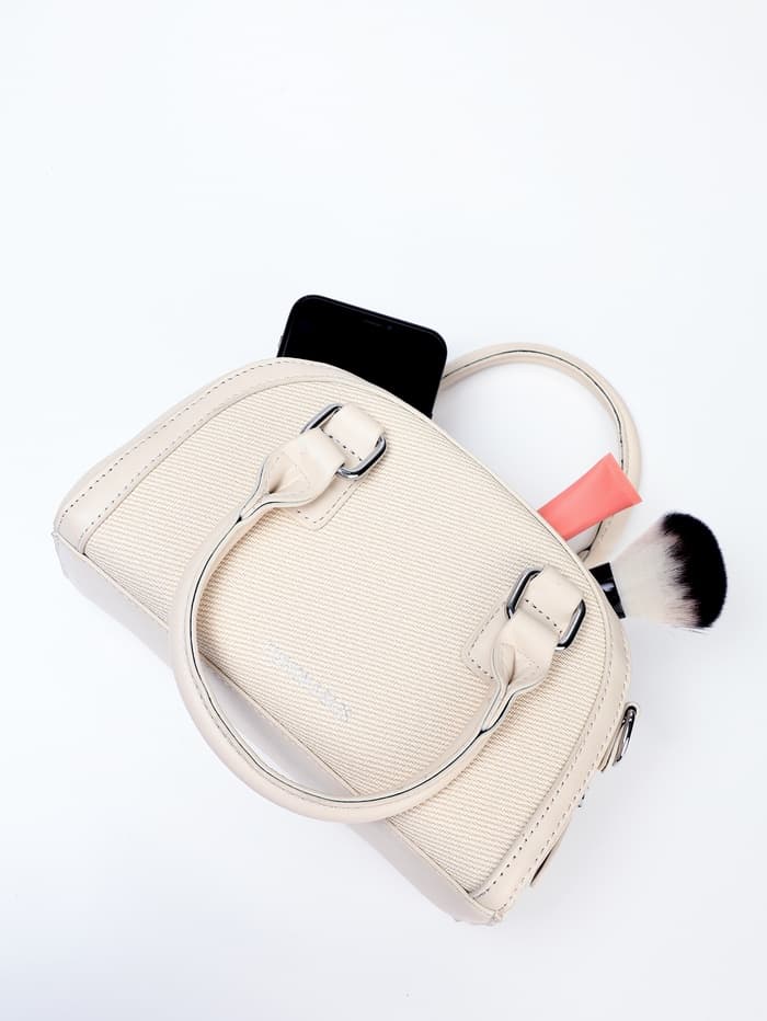 Сумка женская саквояж на молнии, 22×7×14 см, белая