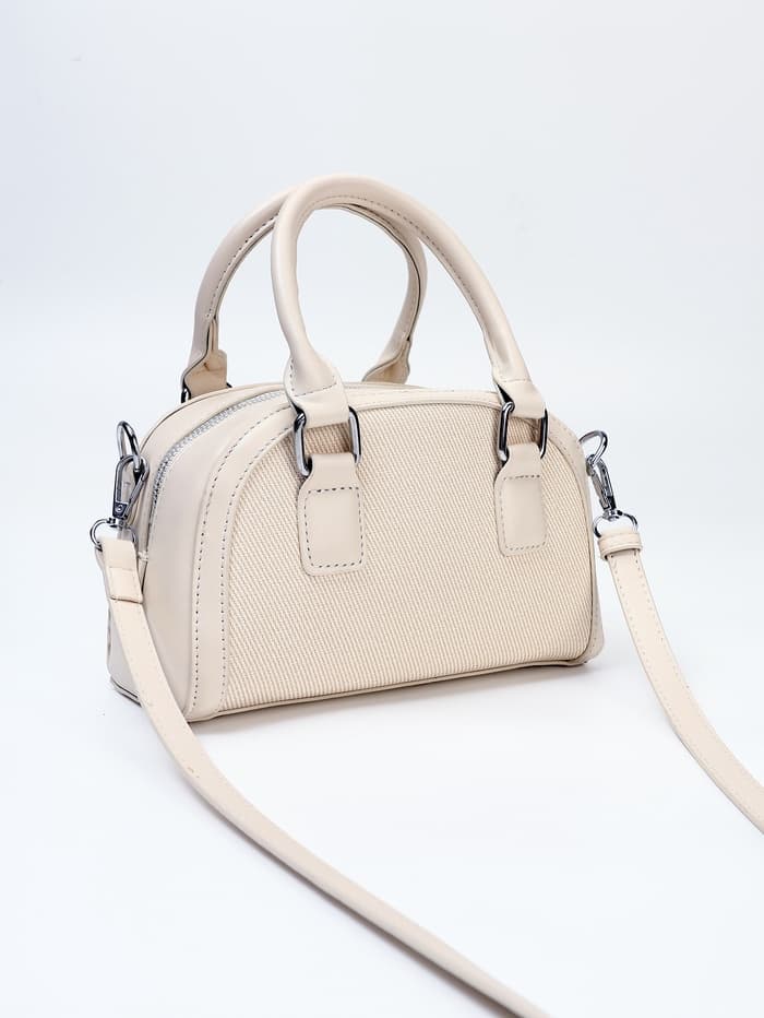 Сумка женская саквояж на молнии, 22×7×14 см, белая