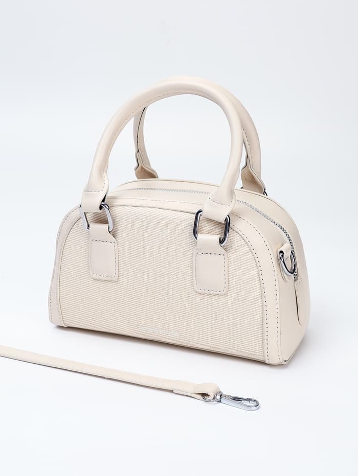 Сумка женская саквояж на молнии, 22×7×14 см, белая