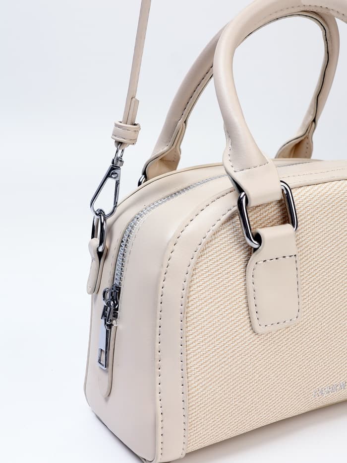 Сумка женская саквояж на молнии, 22×7×14 см, белая