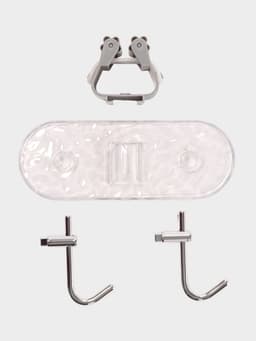 Держатель для швабр настенный самоклеящийся, прозрачная основа, 16×6×6 см