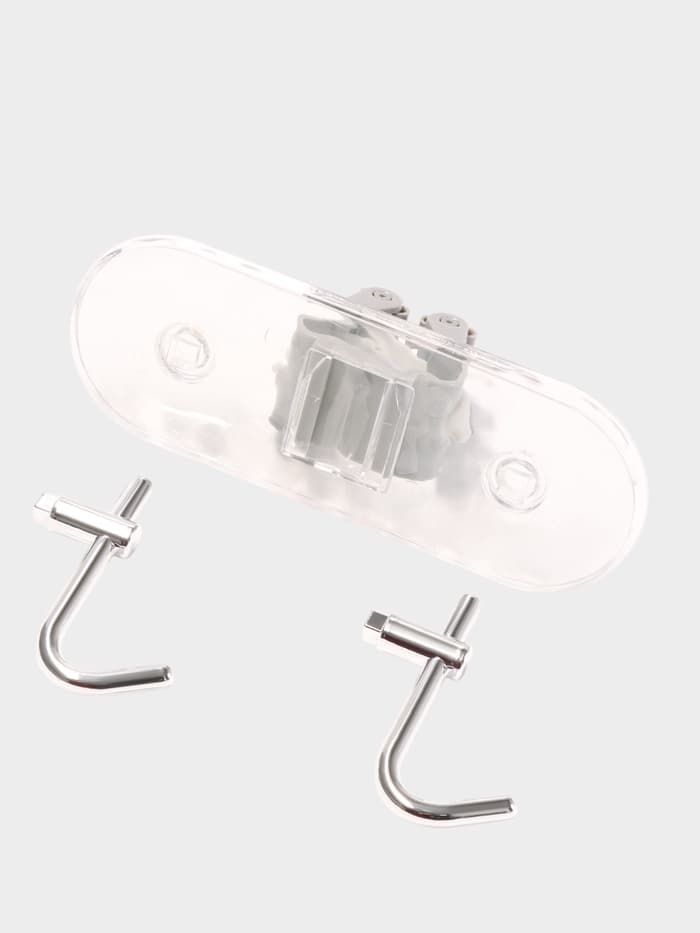 Держатель для швабр настенный самоклеящийся, прозрачная основа, 16×6×6 см