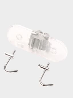 Держатель для швабр настенный самоклеящийся, прозрачная основа, 16×6×6 см