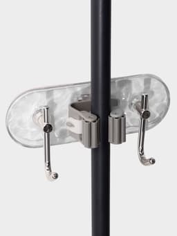 Держатель для швабр настенный самоклеящийся, прозрачная основа, 16×6×6 см