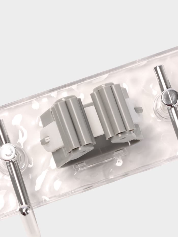 Держатель для швабр настенный самоклеящийся, прозрачная основа, 4 отделения, 42.5×6×6 см