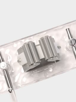 Держатель для швабр настенный самоклеящийся, прозрачная основа, 4 отделения, 42.5×6×6 см