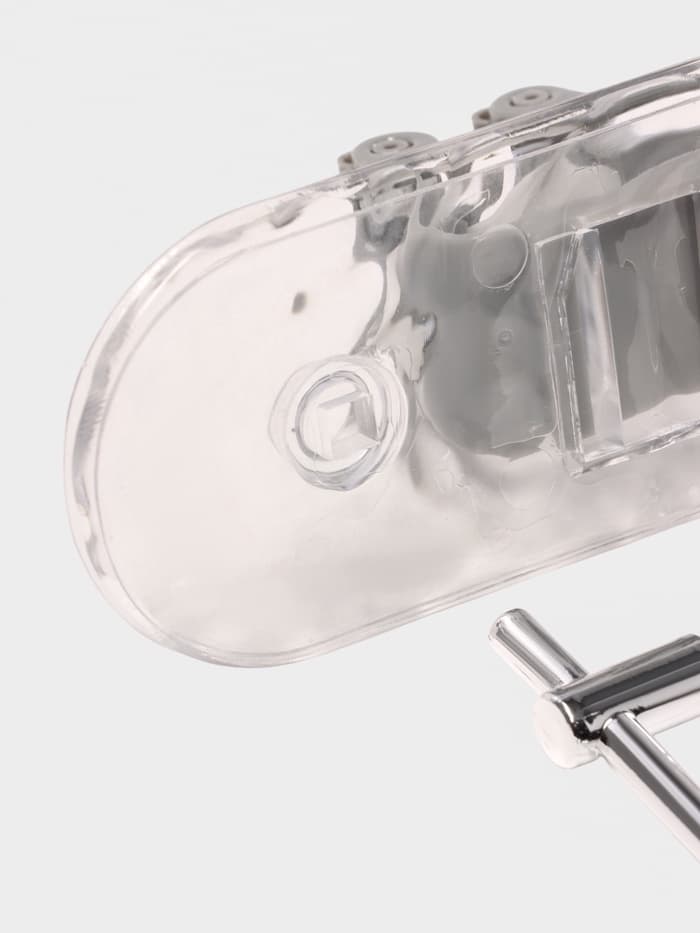 Держатель для швабр настенный самоклеящийся, прозрачная основа, 4 отделения, 42.5×6×6 см