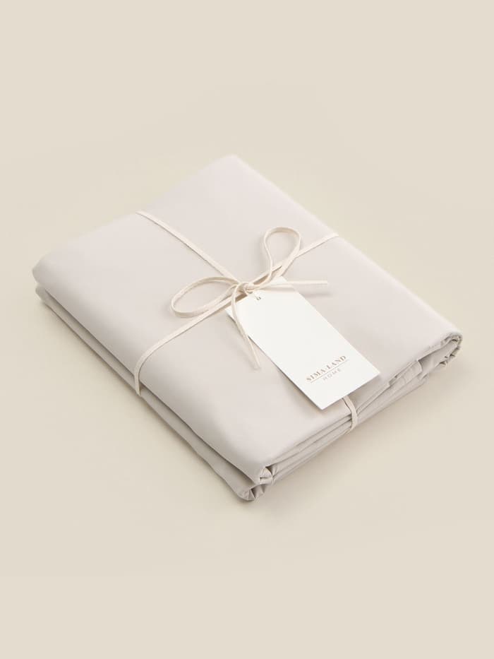 Простыня на резинке евро SL Home, 200×200+30 см, перкаль, молочная