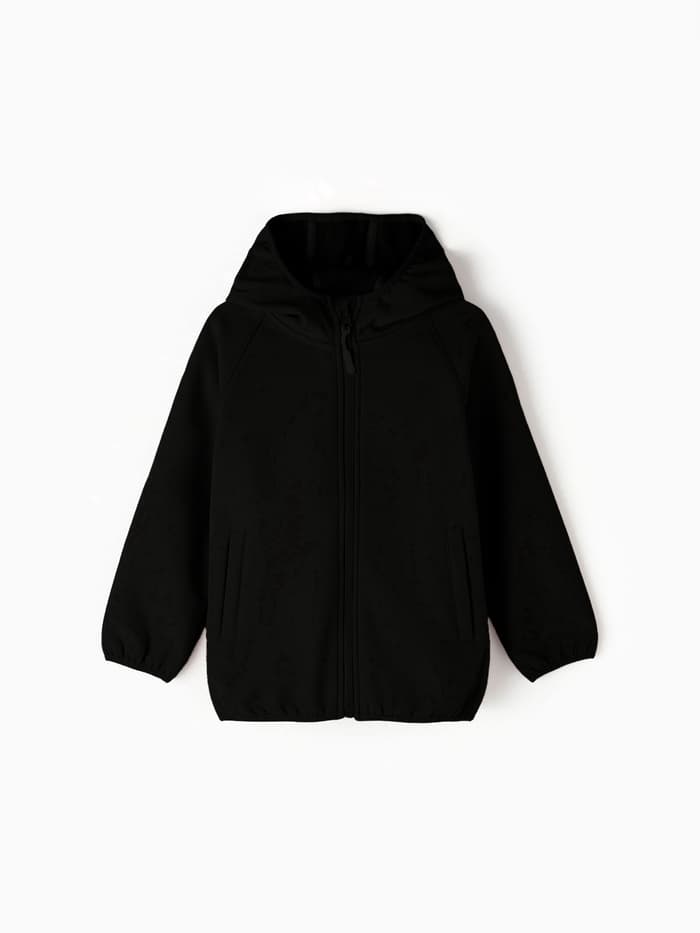 Ветровка демисезонная для мальчиков MINAKU из Softshell на флисе, непромокаемая, чёрная, рост 92 см