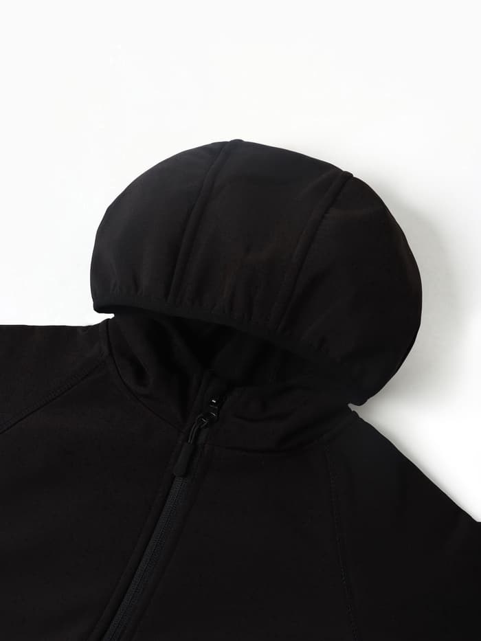 Ветровка демисезонная для мальчиков MINAKU из Softshell на флисе, непромокаемая, чёрная, рост 92 см
