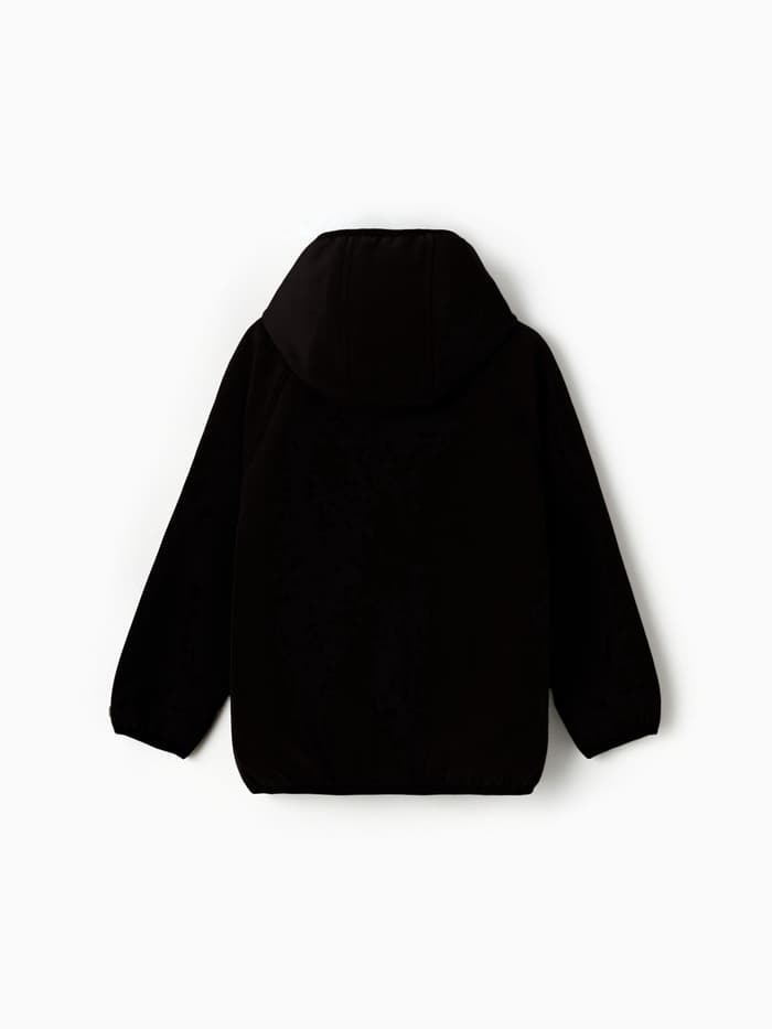 Ветровка демисезонная для мальчиков MINAKU из Softshell на флисе, непромокаемая, чёрная, рост 92 см