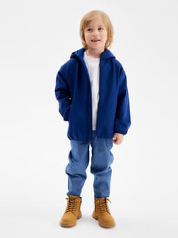 Ветровка демисезонная для мальчиков MINAKU из Softshell на флисе, непромокаемая, тёмно-синяя, рост 104 см