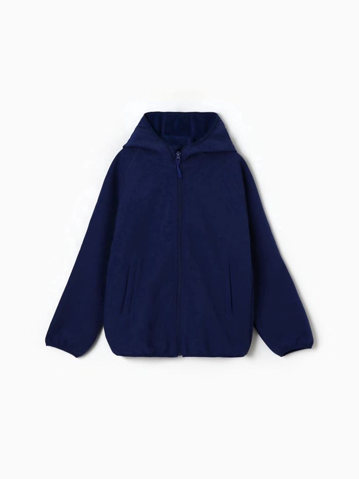 Ветровка демисезонная для мальчиков MINAKU из Softshell на флисе, непромокаемая, тёмно-синяя, рост 104 см