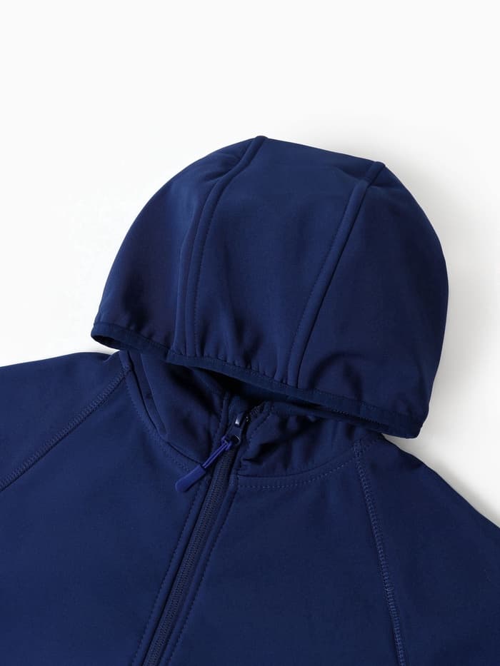 Ветровка демисезонная для мальчиков MINAKU из Softshell на флисе, непромокаемая, тёмно-синяя, рост 128 см