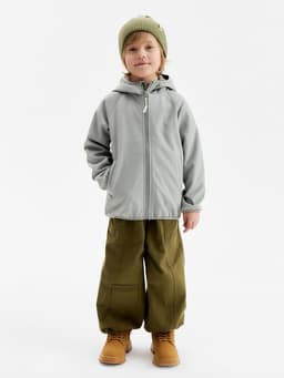 Ветровка демисезонная для мальчиков MINAKU из Softshell на флисе, непромокаемая, серая, рост 116 см