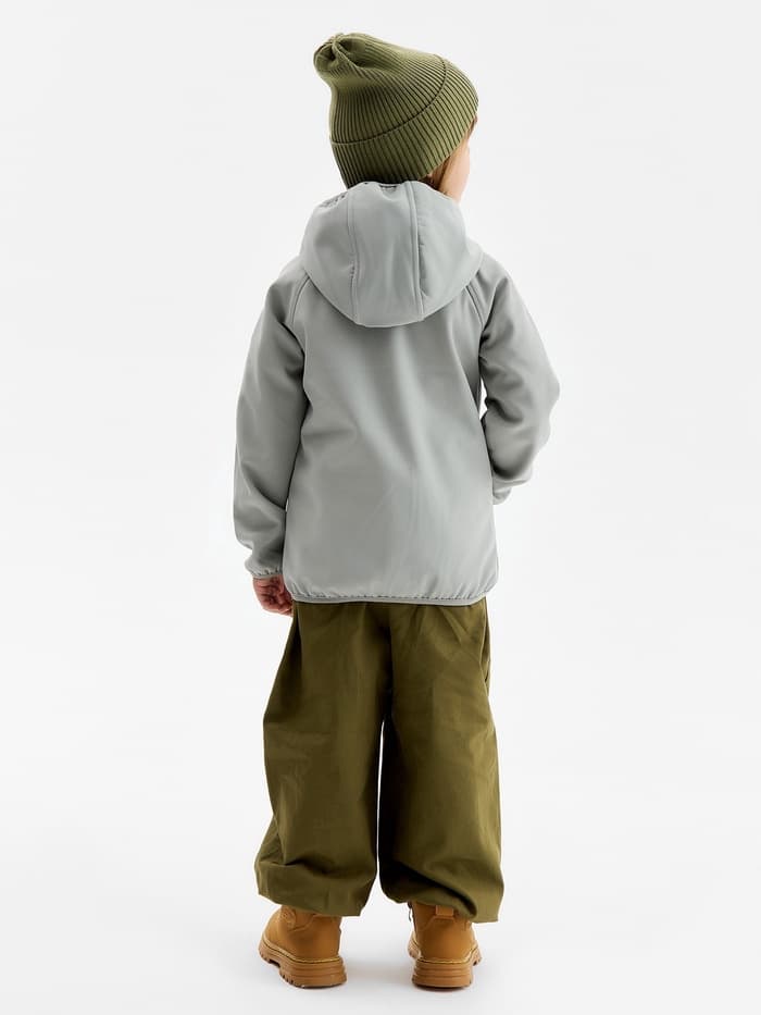 Ветровка демисезонная для мальчиков MINAKU из Softshell на флисе, непромокаемая, серая, рост 116 см