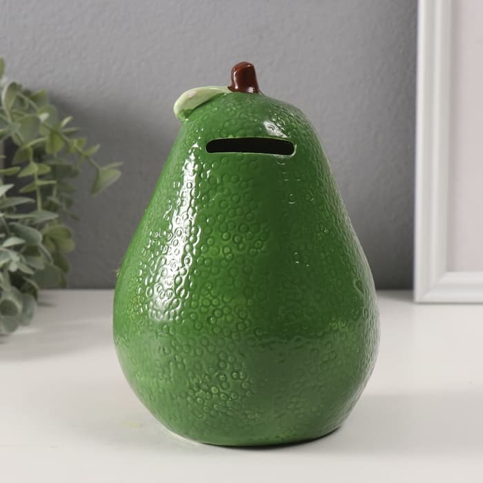 Копилка для денег «Пушистое авокадо», керамика, 9.2×12.5×16.7 см