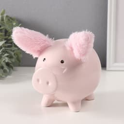Копилка для денег «Свинка с пушистыми ушками», керамика, 14.5×11.3×11.5 см