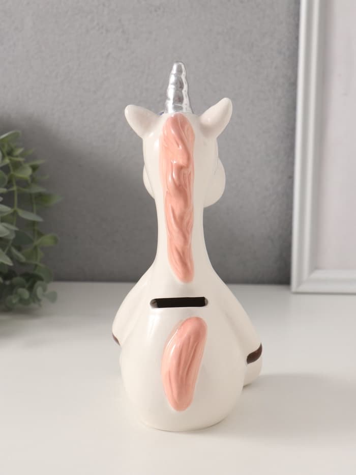 Копилка для денег «Единорожек-пучеглаз», керамика, 9×10.9×20.3 см