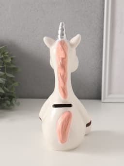 Копилка для денег «Единорожек-пучеглаз», керамика, 9×10.9×20.3 см