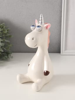 Копилка для денег «Единорожек-пучеглаз», керамика, 9×10.9×20.3 см