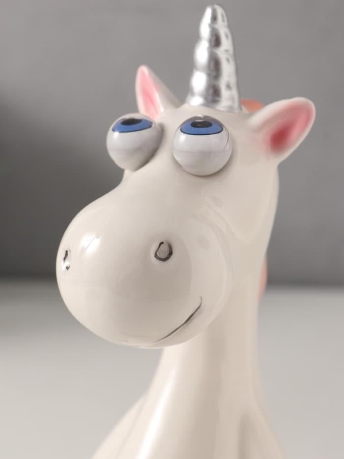 Копилка для денег «Единорожек-пучеглаз», керамика, 9×10.9×20.3 см