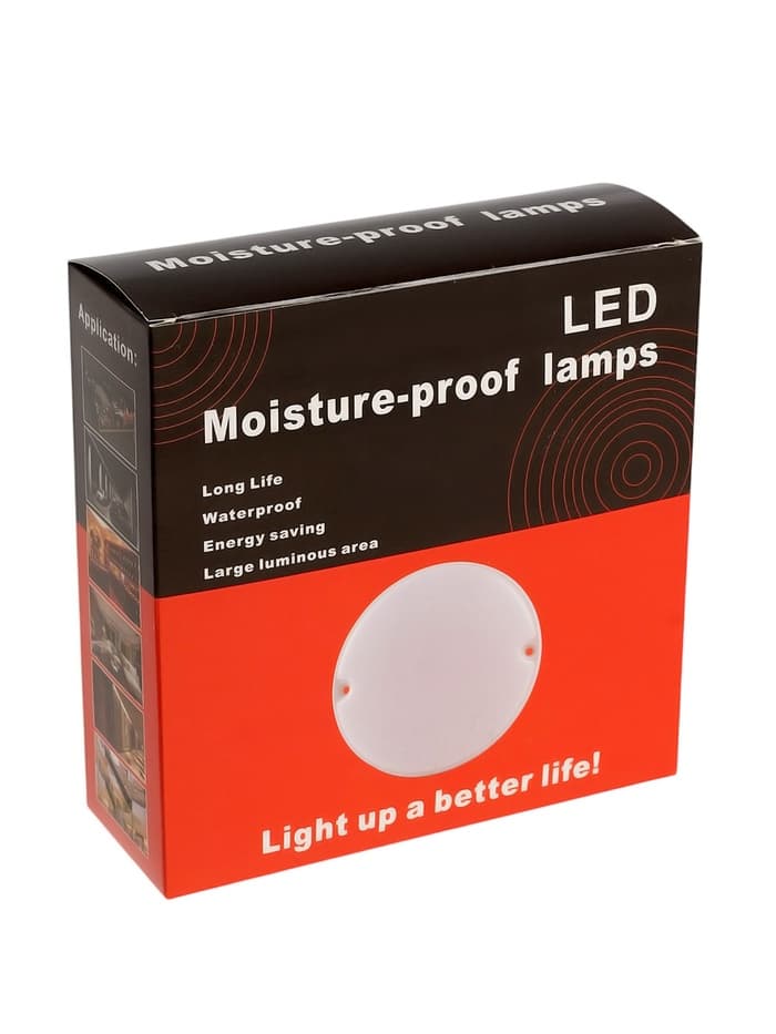 Светильник светодиодный герметичный, 18 Вт, IP54, 4000К, 220 В, круг, белый