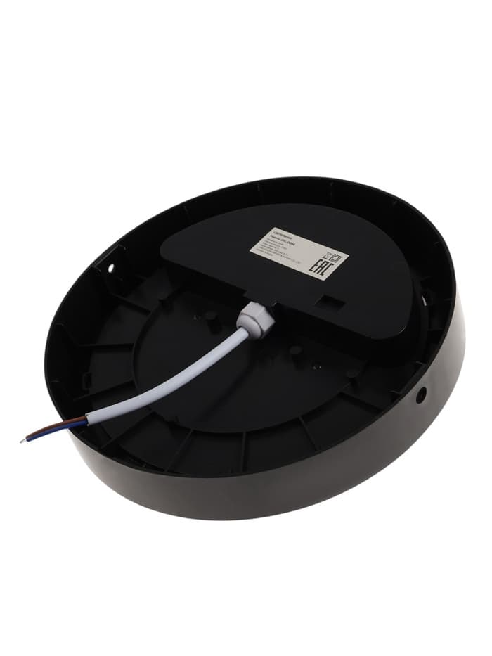 Светильник светодиодный герметичный, 24 Вт, IP54, 4000К, 220 В, круг, черный