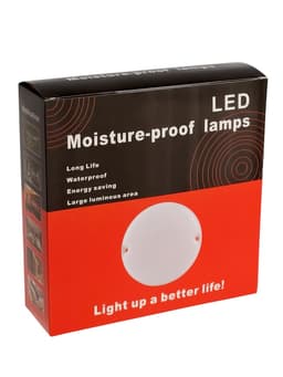 Светильник светодиодный герметичный, 24 Вт, IP54, 4000К, 220 В, круг, черный