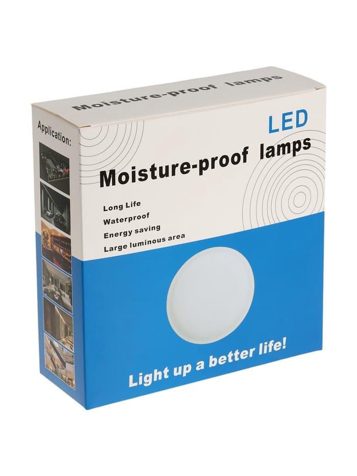 Светильник светодиодный герметичный, с датчиком движения, 15 Вт, IP54, 4000K, 220 В, круг