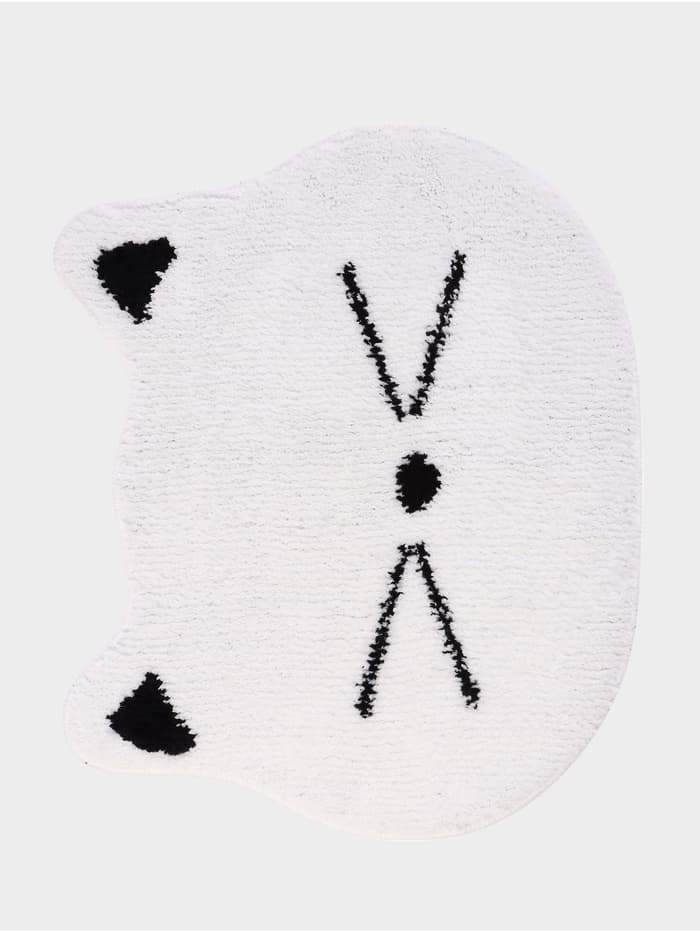 Коврик Доляна White Cat, 50.5×61 см, ворс 1.5 см, микрофибра, белый