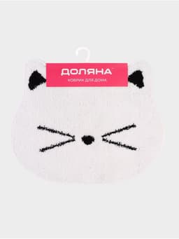 Коврик Доляна White Cat, 50.5×61 см, ворс 1.5 см, микрофибра, белый
