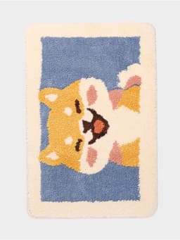 Коврик Доляна «Корги», 40×60 см, микрофибра, синий
